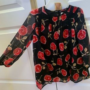 Kate Spade black with red roses and gold accent dress. Size 3T. Never worn.